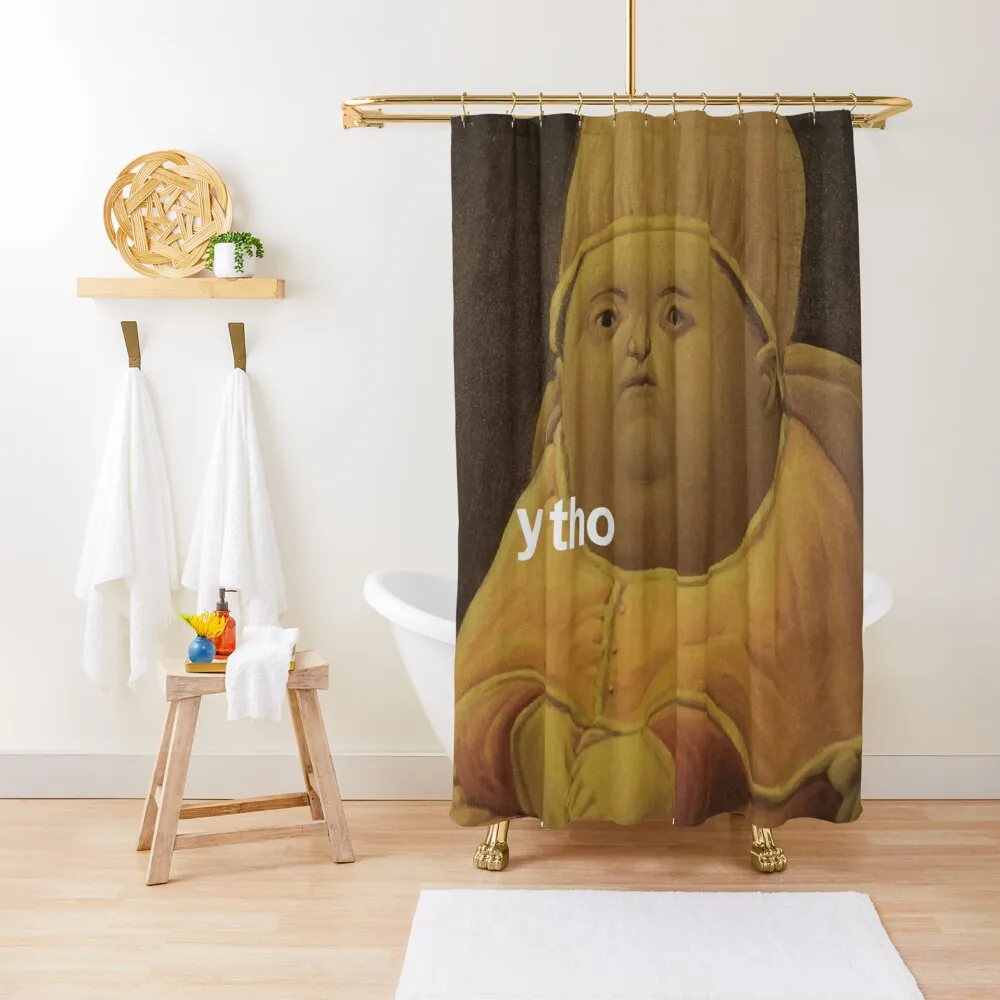 y tho memes medieval pope baby parody painting HD HIGH QUALITY ONLINE STORE Shower Curtain Shower Bath Curtain