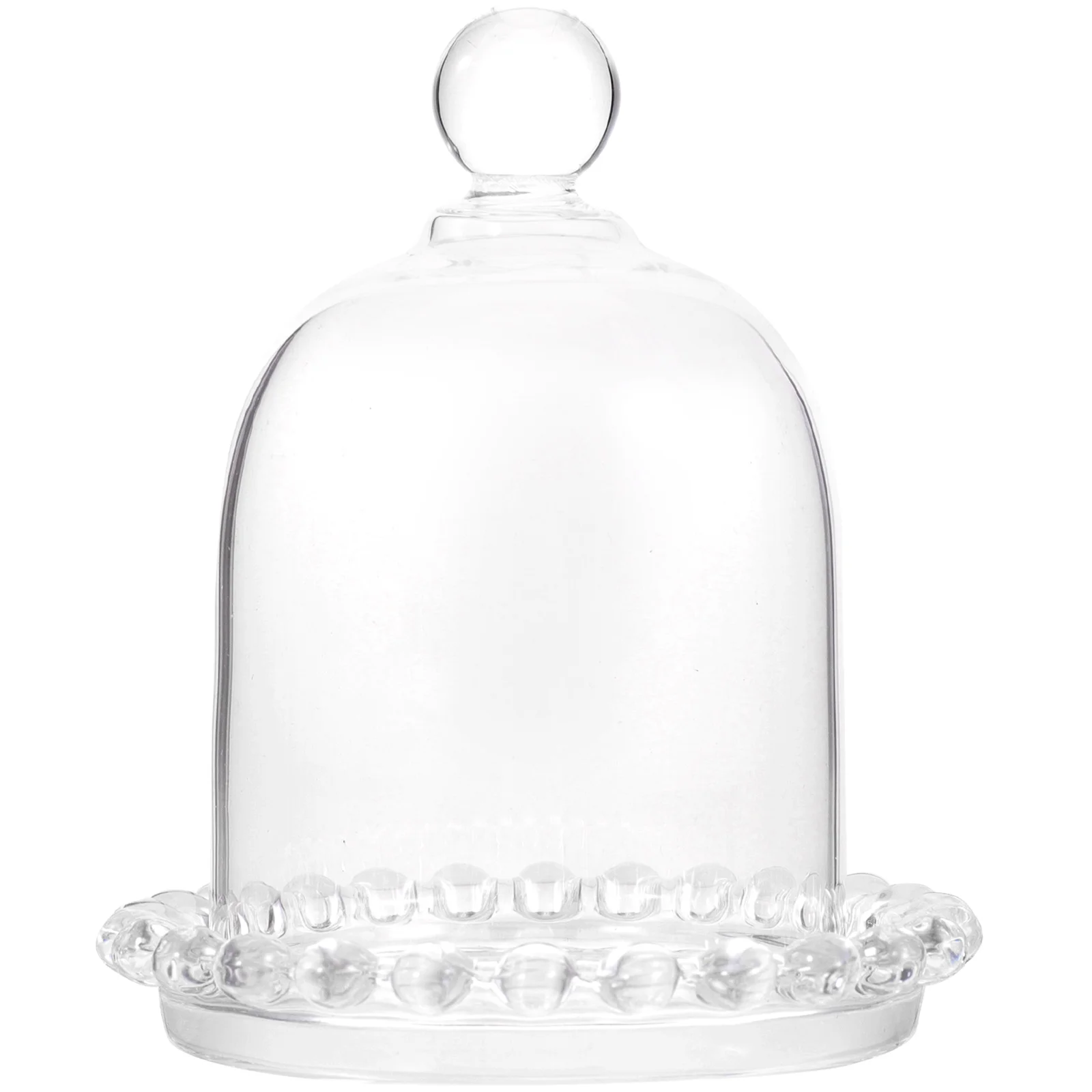 

1 Cake tray Small Glass Tabletop Cupcake Tray With Dome base Multifunctional Preserved Flower Display Serving Cover