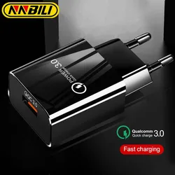NNBILI 18W 3A Quick Charge QC 3.0 USB Charger Fast Charger 3.0 Phone Charger for iPhone for Huawei Samsung Xiaomi Redmi EU Plug