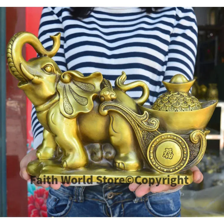 Sculpture de mascotte porte-bonheur en laiton, grand magasin pour entreprise à domicile, objet d'art décoratif