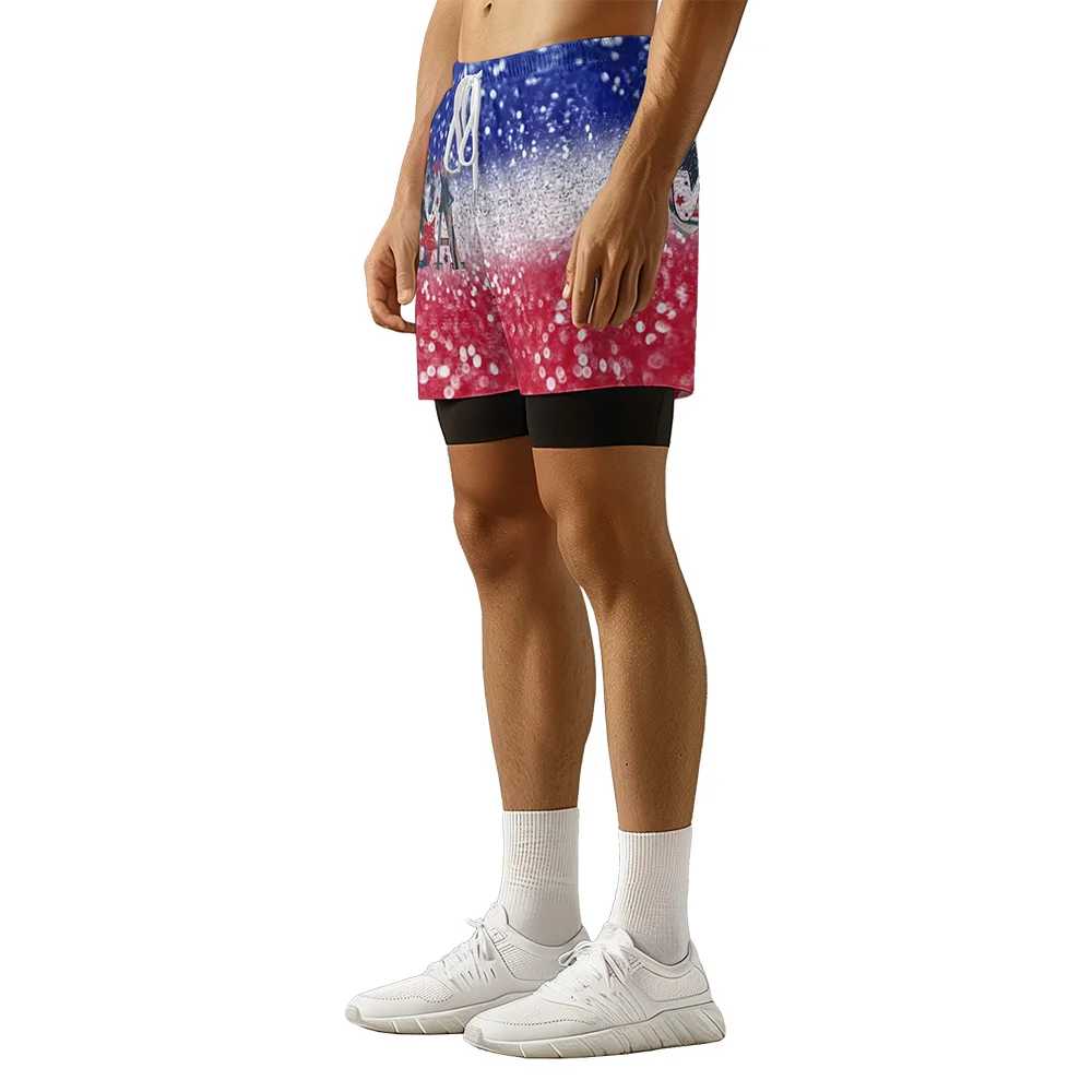 Original design Independence Day collection Summer 3D Premium print casual trend Sports High Street Ice skating camo shorts