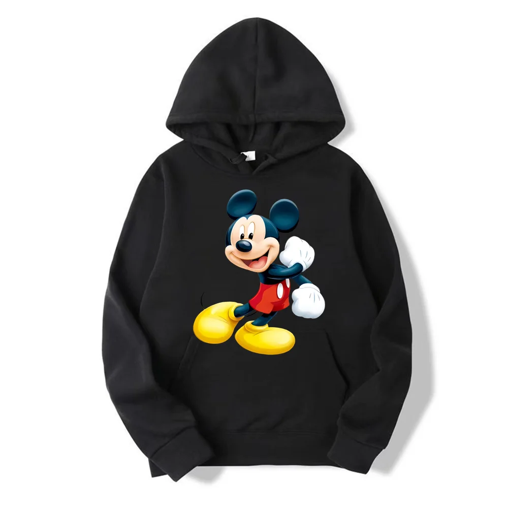 Mickey Mouse Men Pullover Cartoon Anime Women Hoodies 2024 New Casual Autumn Winter Couple Oversized Sweatshirts Clothes Tops