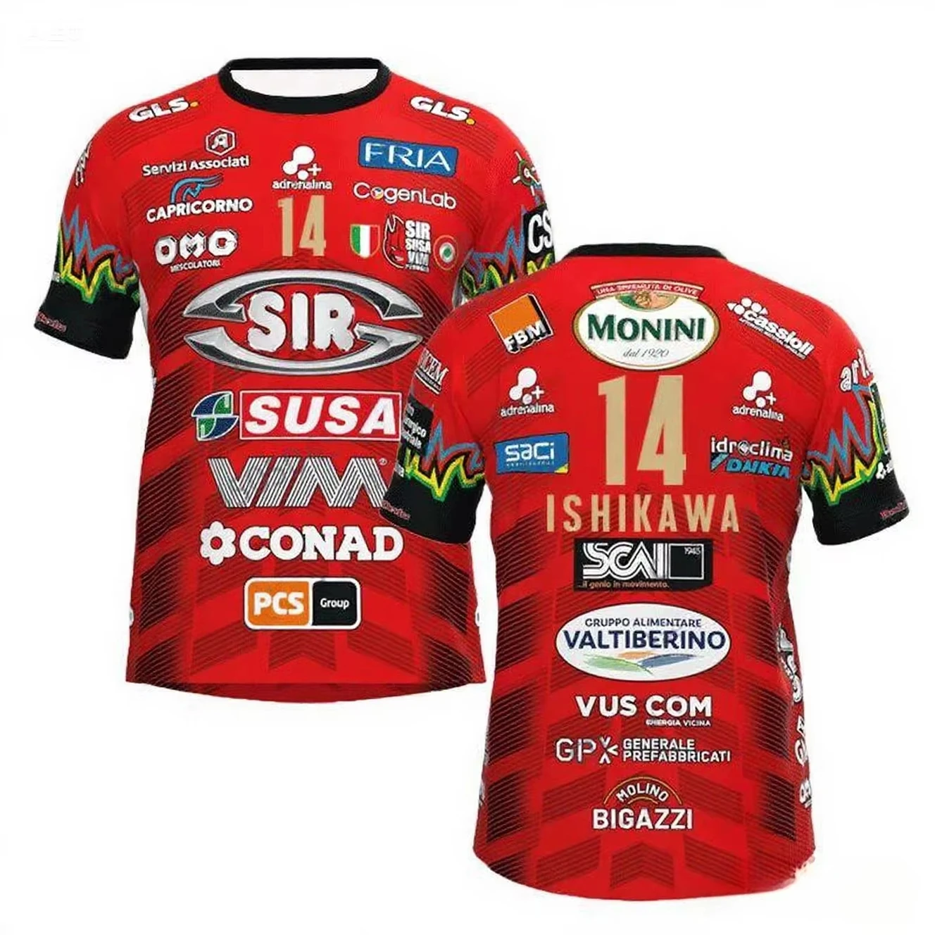New Men Women No. 14 Volleyball Jersey Sir Safety Perugia Tshirt Match Clothes Beach Tee Kids Ishikawa Home Champions Sportswear