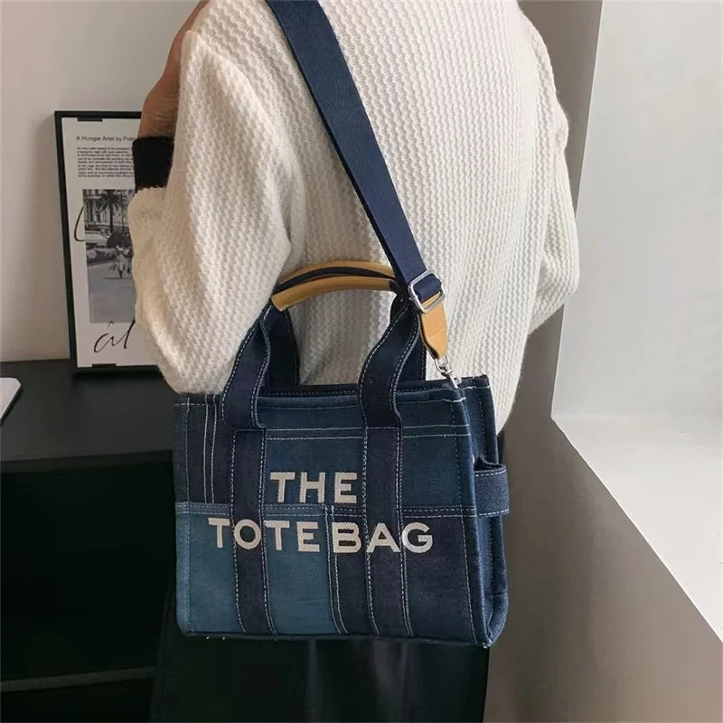 Denim The Tote Bags for Women Handbags Designer Canvas Shoulder Crossbody Bag  Luxury BrandsPatchwork Shopper Purses Clu