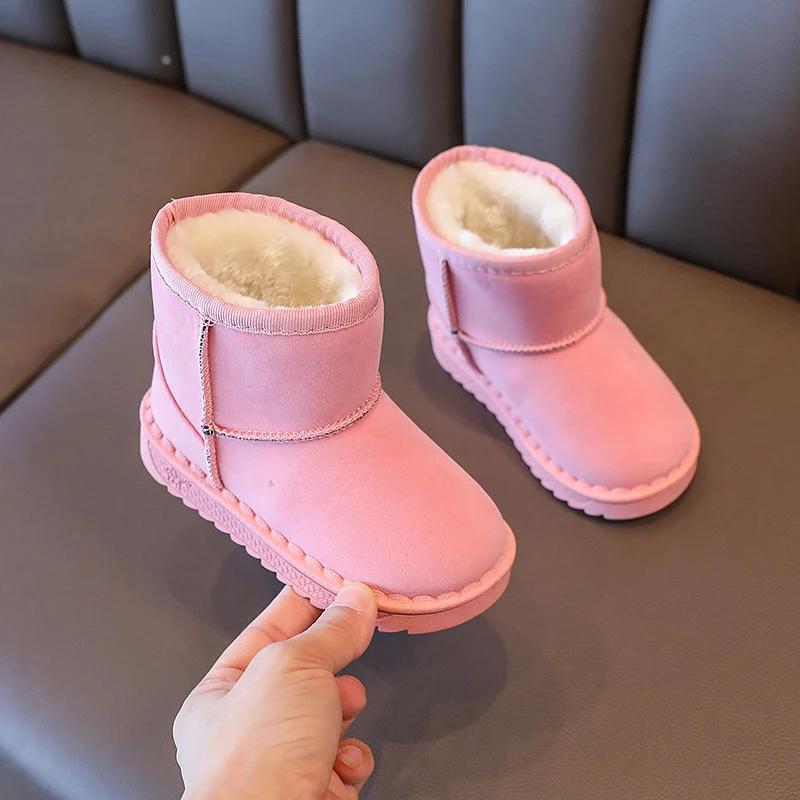 Children Snow Boots Winter Fashion Non-slip Warm Outdoor Leisure Platform Shoes Plush Waterproof Non-slip Kids Shoes Botas