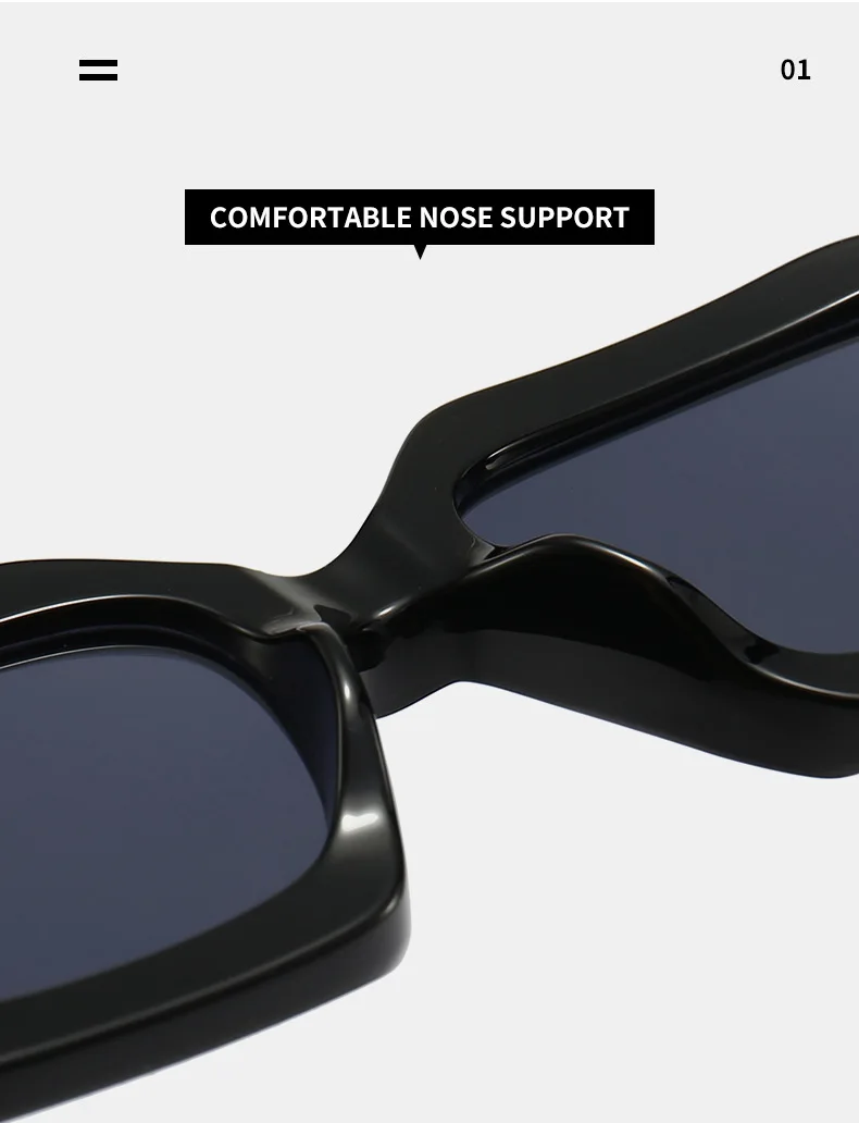 Dicker Rahmen Polygon getönter Schatten Lesebrille Herren Damen Fertige Korrektionsbrille Freizeit Outdoor Graue Sonnenbrille – Detail 14