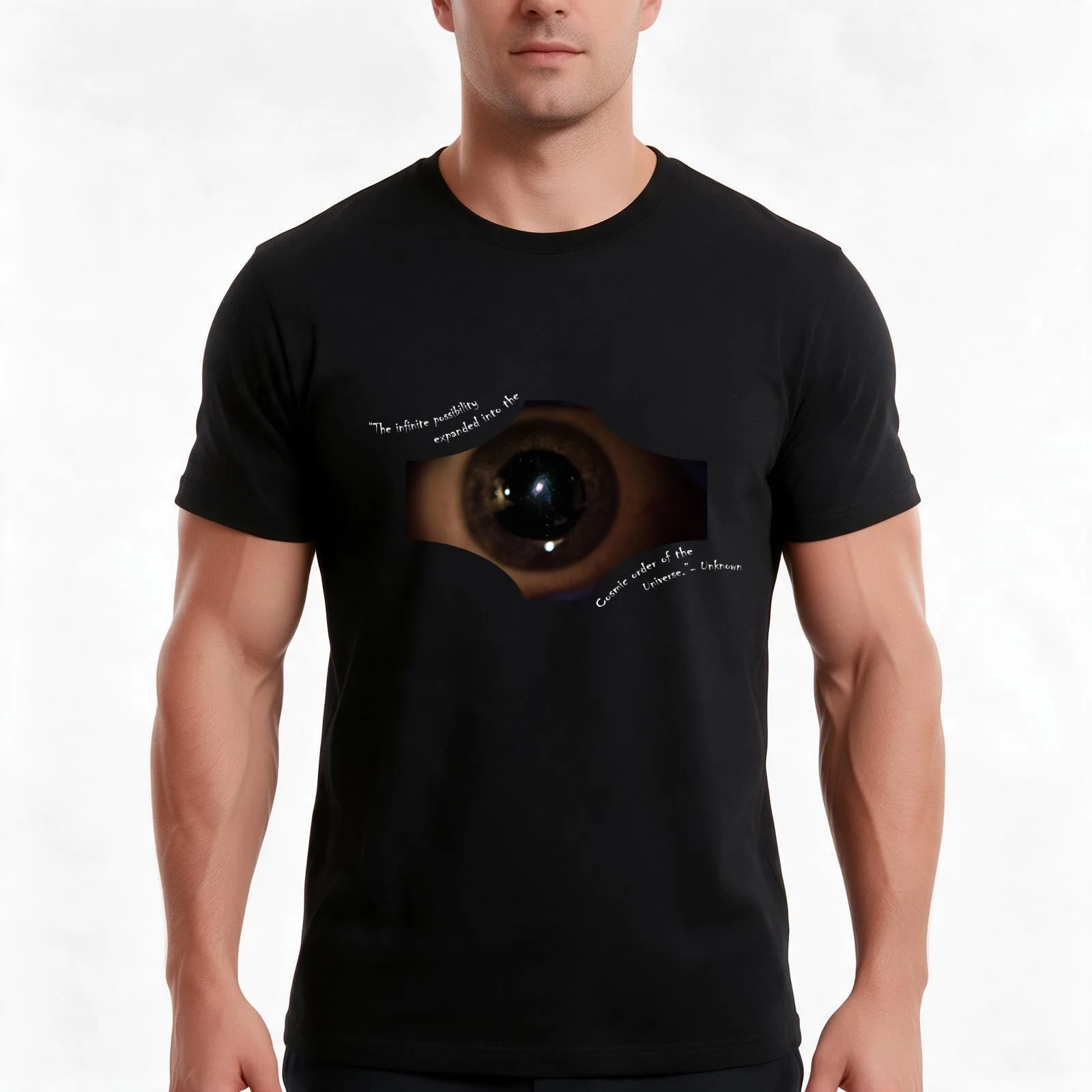 Cosmic Order T-Shirt, Summer Casual Cotton Tee, Oversized Streetwear Tops, Vintage Graphic Print, Loose Fit Short Sleeve