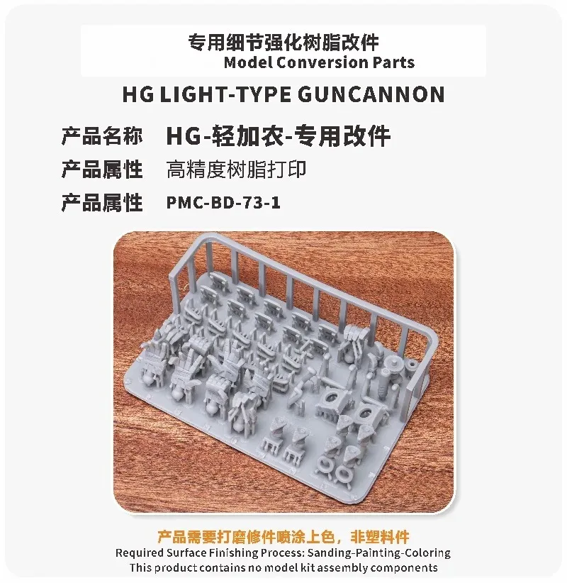 TAS PMC-BD-73-1 3D Printed Conversion Supplementary Parts Fit HG 1/144 Light-Type Guncannon High Precision Model Modification