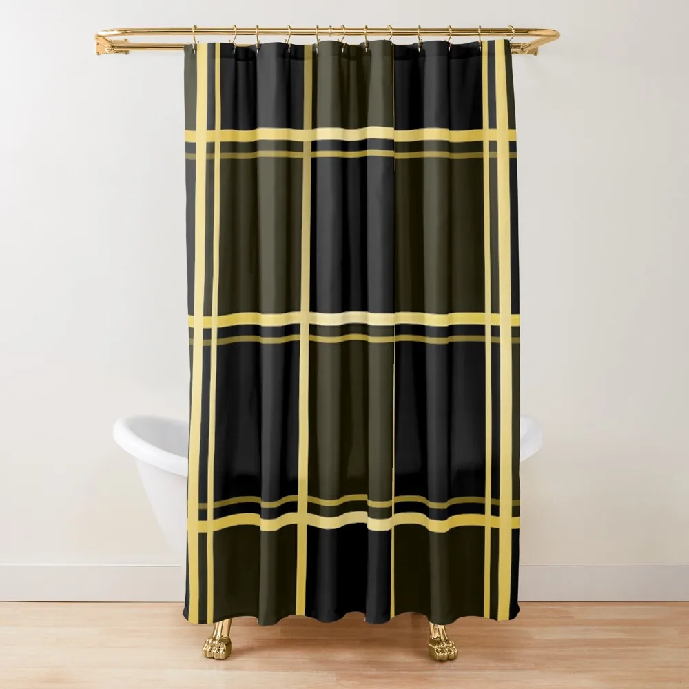 

Black Gold Plaid Shower Curtain For Bathrooms For Bathroom Shower Accessories For Shower And Services In The Bathroom Curtain