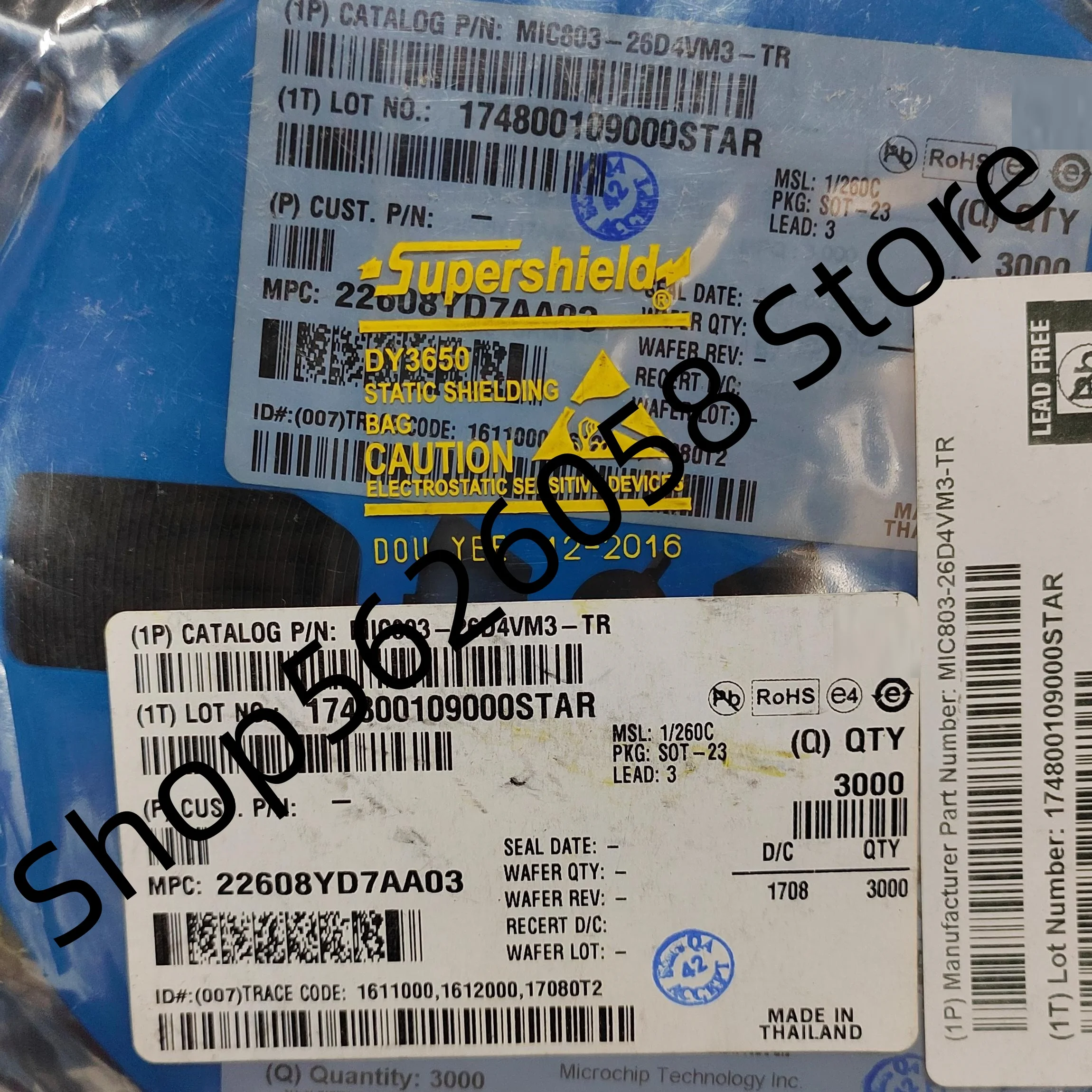 

10PCS/LOT MIC803-26D4VM3-TR SOT-23 Monitoring and resetting chips, original spot, free shipping