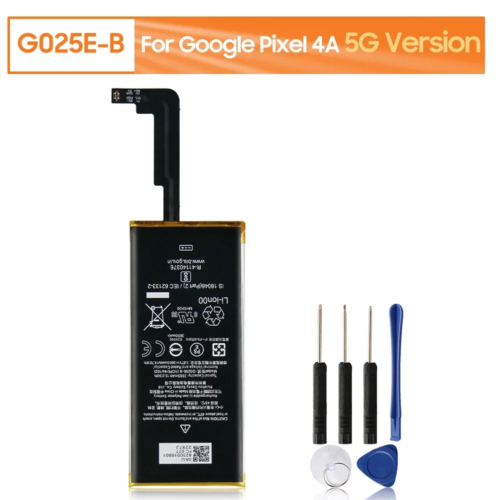 G025E-B Replacement Battery For Google Pixel 4A 5G Version Phone Battery 3885mAh With Free Tools