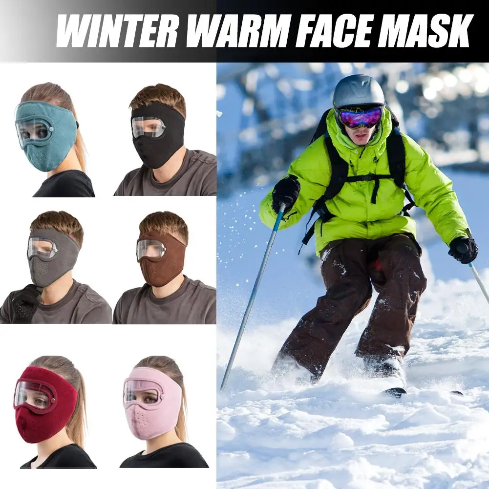 Máscara facial cálida de invierno antipolvo para ciclismo, máscara de esquí para hombres y mujeres, clima frío, actividades al aire libre, máscara a prueba de viento