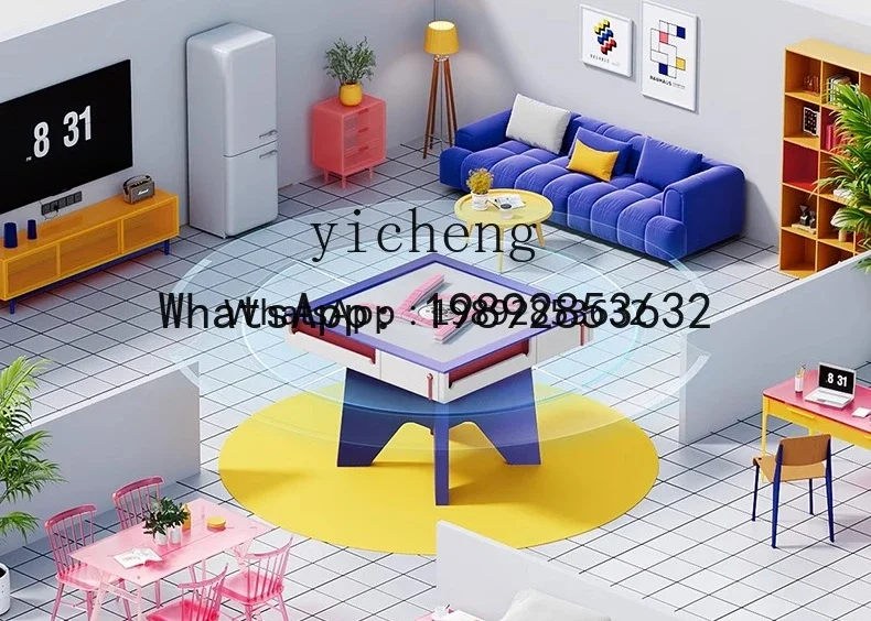 HYS mahjong machine dining table dual-purpose rubber wood vertical household high-end automatic mahjong table