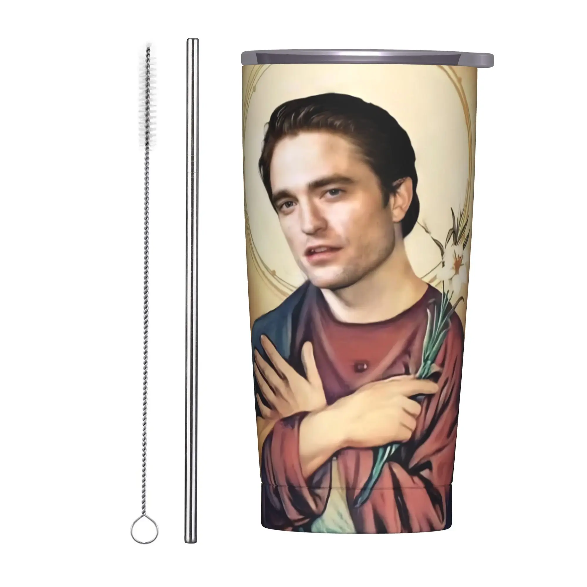 Edwards Cullen  Insulated Tumbler with Straws  Stainless Steel Thermal Mug Outdoor Travel Car Bottle Cups 20oz