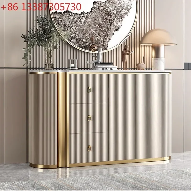 

Light luxury solid wood door cabinet, home shoe cabinet, partition cabinet, modern simple rock slab dining side cabinet