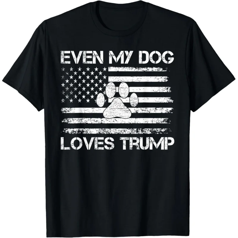 

Even My Dog Loves Trump USA Flag Election Trump Support T-Shirt