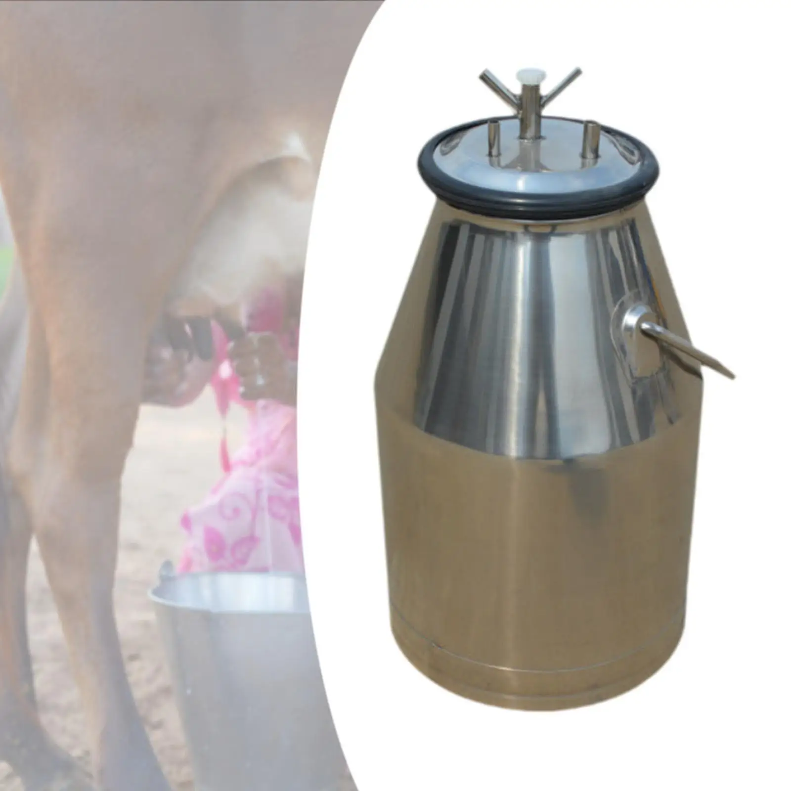 

Milking Machine Bucket Multiuse Portable Milk Barrel for Cow Livestock Horse