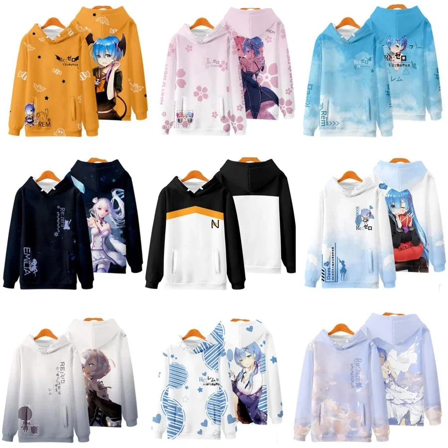 Re:Zero Natsuki Subaru Cosplay Hoodies Women Men Harajuku Anime Sweatshirt Oversized Pullover Hooded Jacket Casual Sportswear