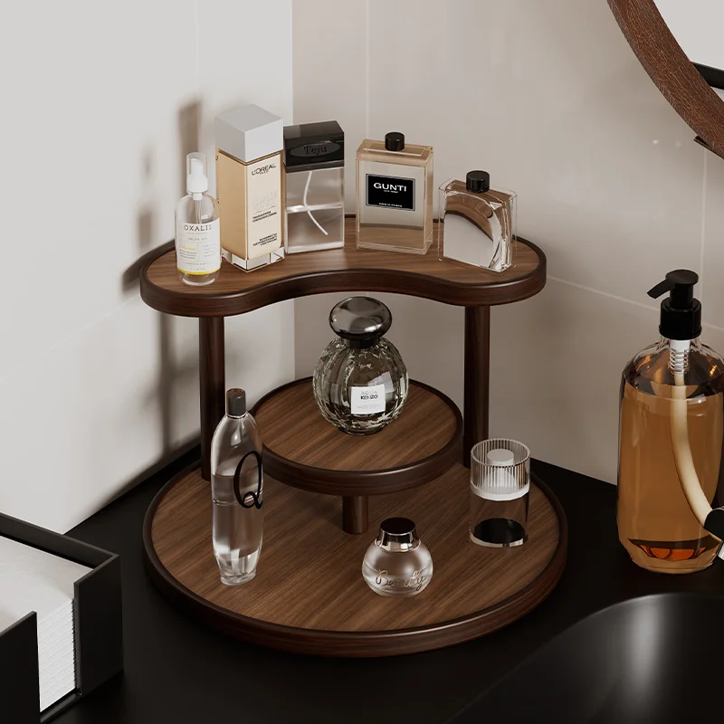 Organisateur de maquillage en acrylique pour vanité, support de rangement de cosmétiques pour parfum, soins de la peau, support d'étagère de comptoir de salle de bains, organisateur de bureau