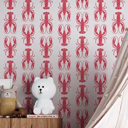 Lobster Pop Art Peel and Stick Wallpaper,Animal Wall Mural For Walls In Rolls Home Decoration,Self-adhesive Or Traditional Paper