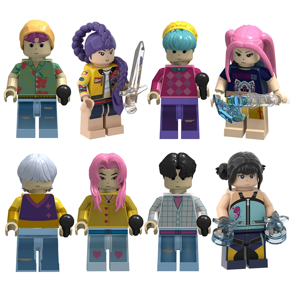 Hot Kpop chasseurs de démons Mini figurine blocs de construction jouet périphériques bureau décoration Collection figurines jouet cadeau de noël