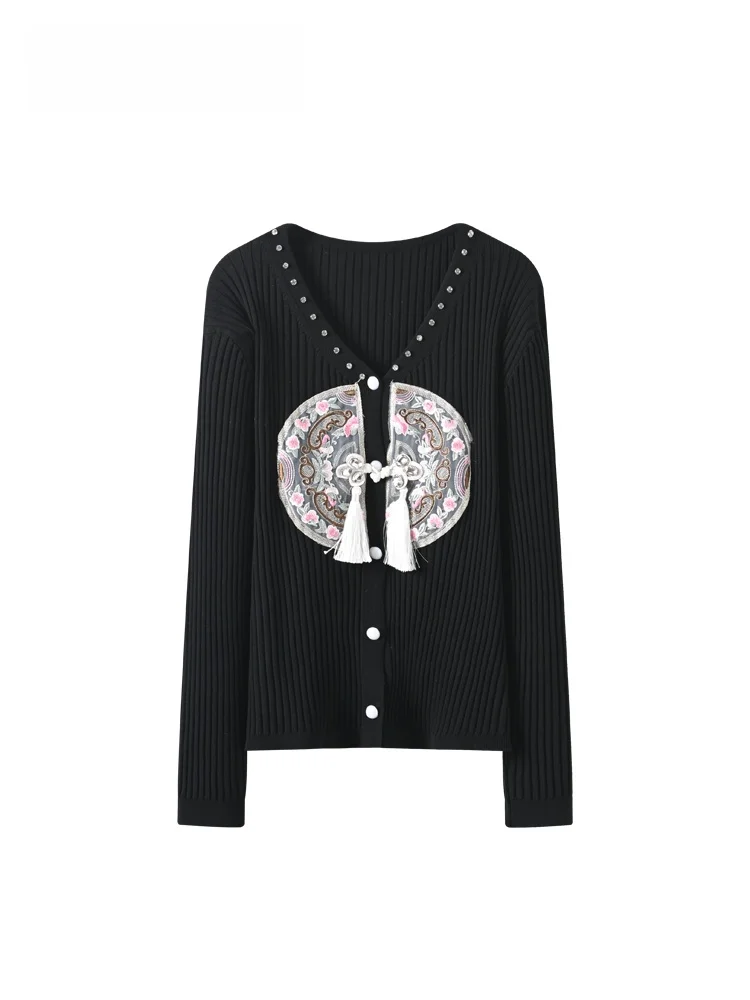 

Женский свитер больших размеров с V-образным вырезом и длинными рукавами, повседневный, осенне-зимний, новая модная коллекция, скрывающий недостатки фигуры, стройнящий, трендовый, повседневный свитер