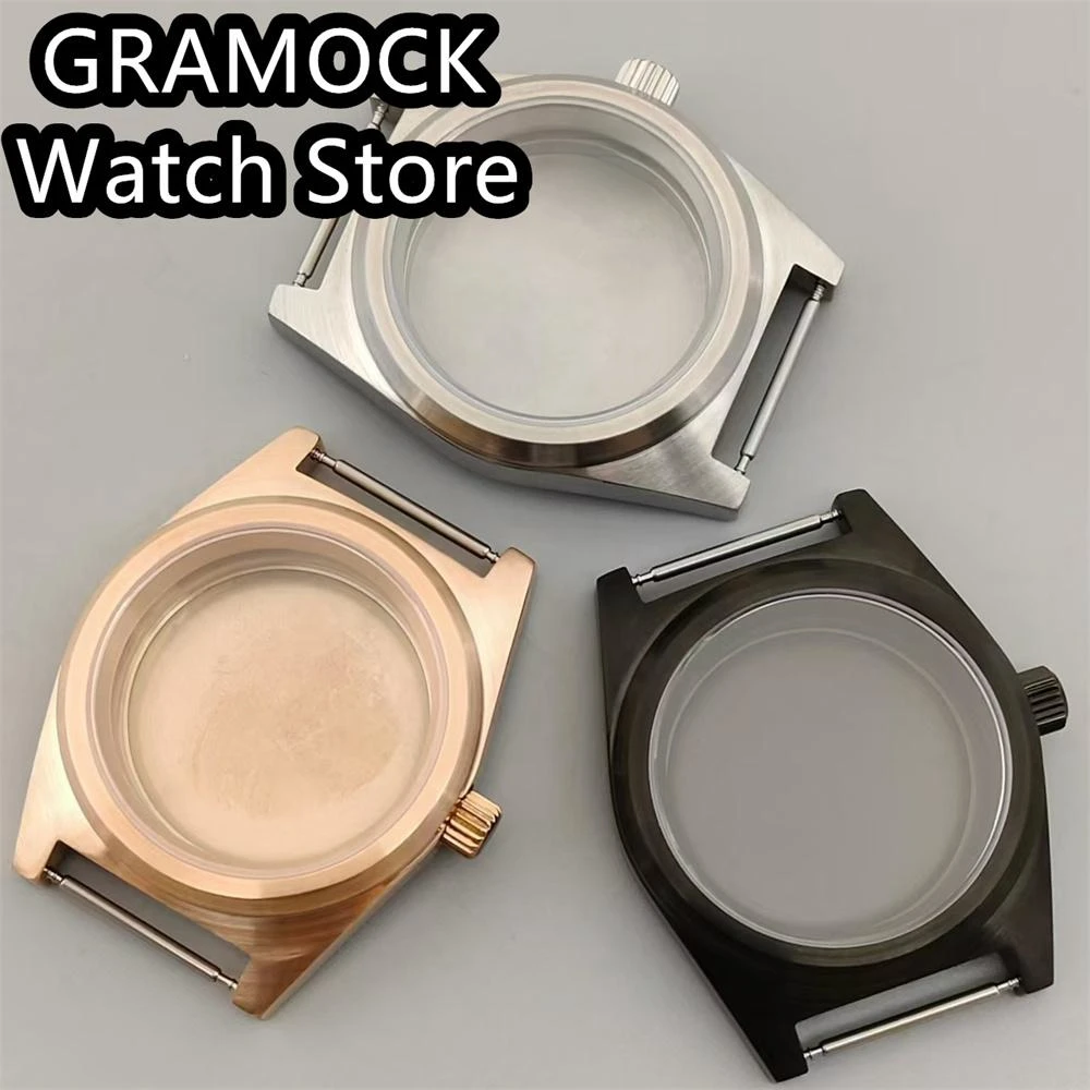 GRAMOCK NH34 NH35 NH36 38mm Watch Case Silver Black Rose Gold Steel Case Sapphire Glass for Miyota9015 ETA2824 PT5000 Movement