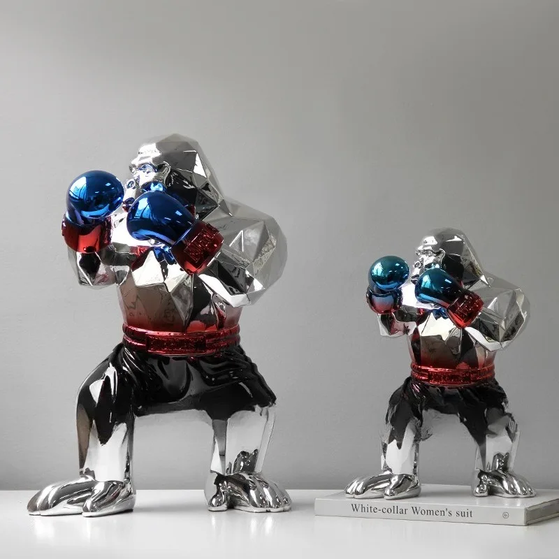 Modern simple light luxury creative boxing orangutan ornament, model room hotel clubhouse lobby entrance desktop decoration