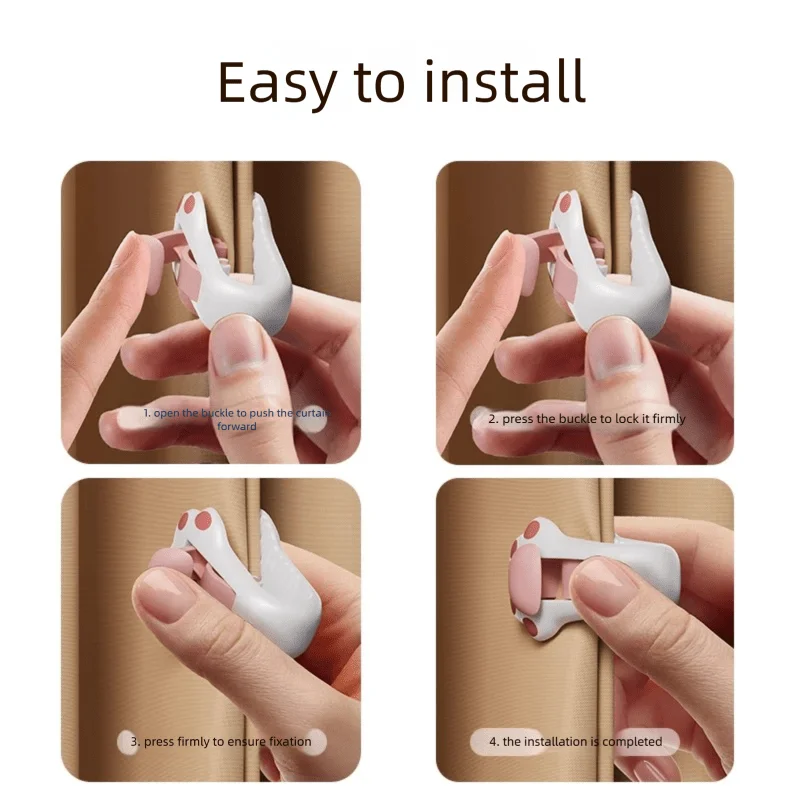 4pcs Curtain Clip With Side Closure Light-blocking Fixing Device Gap On Both Sides Of The Curtain To Prevent Light Leakage No Ne