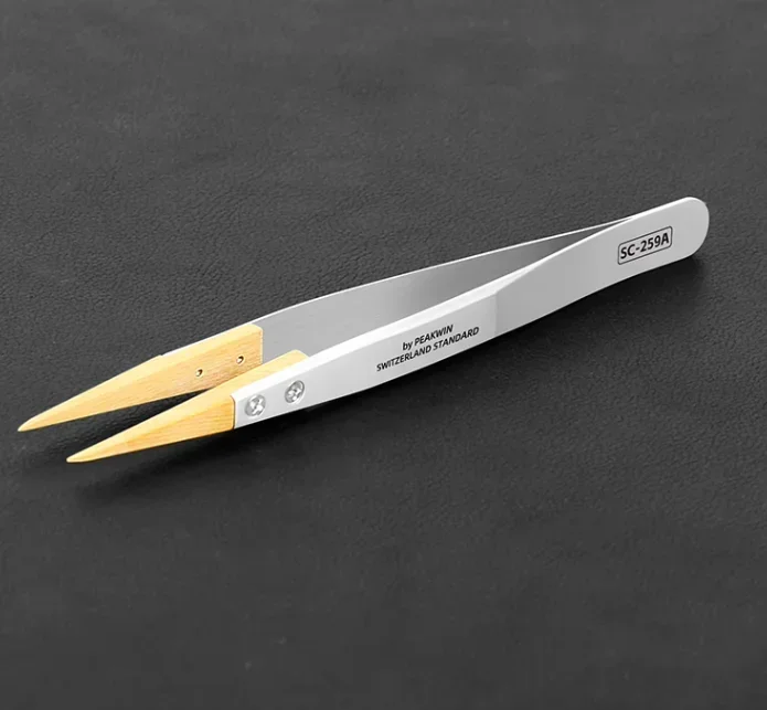 Watch repair tool, boxwood tweezers, precision anti magnetic tweezers, 27 # pointed , insulated and not damaging parts