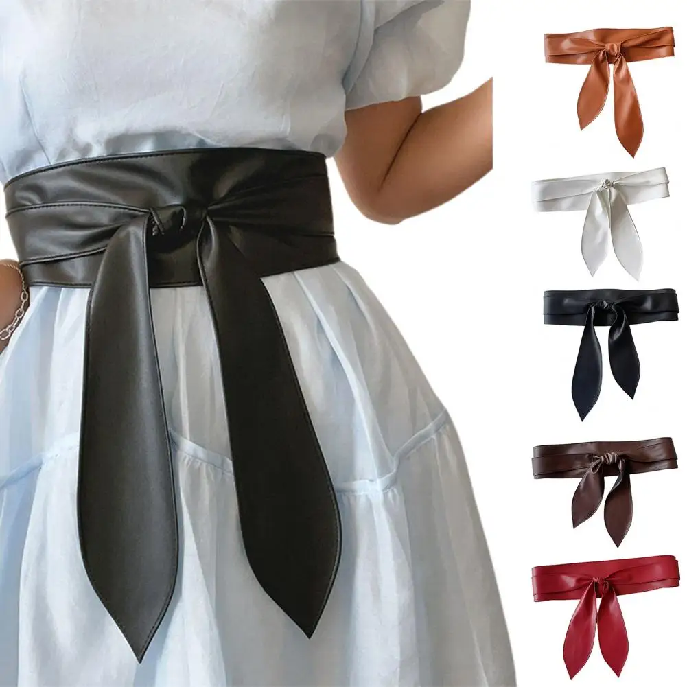 Cintura dal design retrò Cintura da donna elegante a tesa larga per abiti Cappotti Cintura stretta in similpelle dal design retrò Versatile