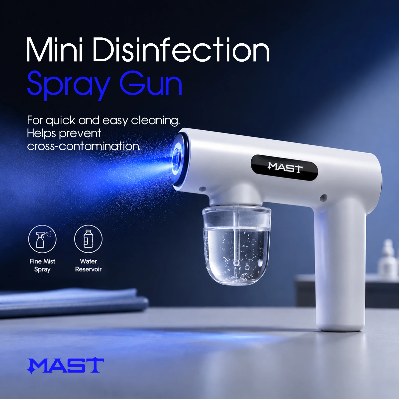 MAST Tattoo Cleaning Spray Gun Wireless Nano Mist Atomizer 1200mAh Portable Studio Cleaning Tool for Tattoo PMU Microblading