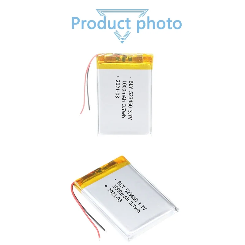 523450 1000mAh 3.7V 523450 Polymer Lithium Rechargeable Battery Li-ion Battery Replace For GPS Bluetooth Speaker 1-12pcs