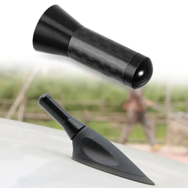 Brand New Carbon Fiber Screw Metal Short Stubby Mast Antenna Car Styling Roof Antenna Enhanced Signal For Benz Car Accessories