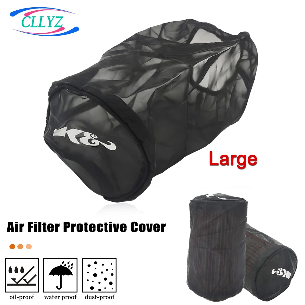 K& Large Air Filter Protective Cover  Universal High Flow Cold Air Intake Filter Mask Thickened Oilproof Dustproof Waterproof