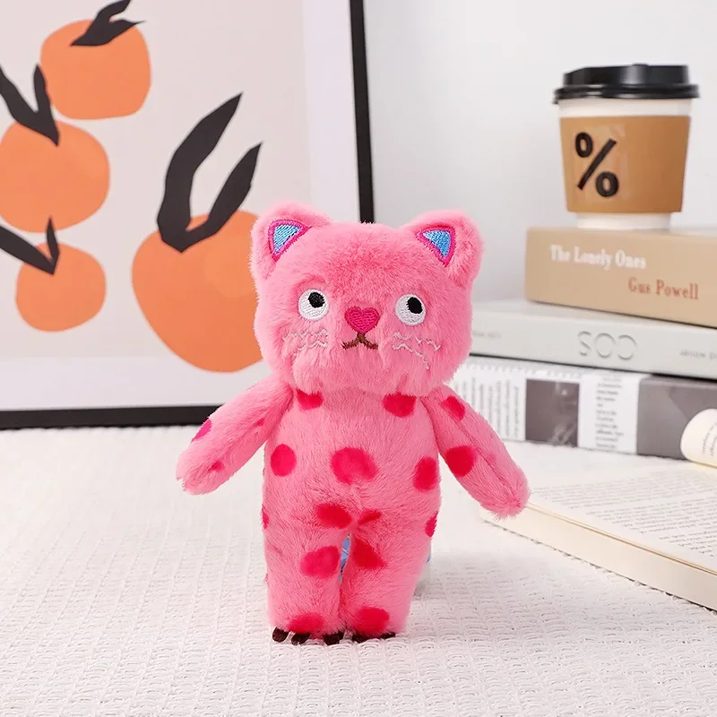 Novo bonito bolinhas gato 2 cores rosa preto animais de pelúcia chaveiro kawaii design exclusivo saco pingente presentes aniversário