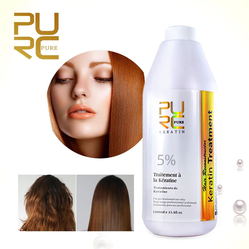 PURC Brazilian Keratin Hair Treatment Formalin Smoothing Straightening Softening Nourishing Hair Care Free Shipping PURE 1000ml