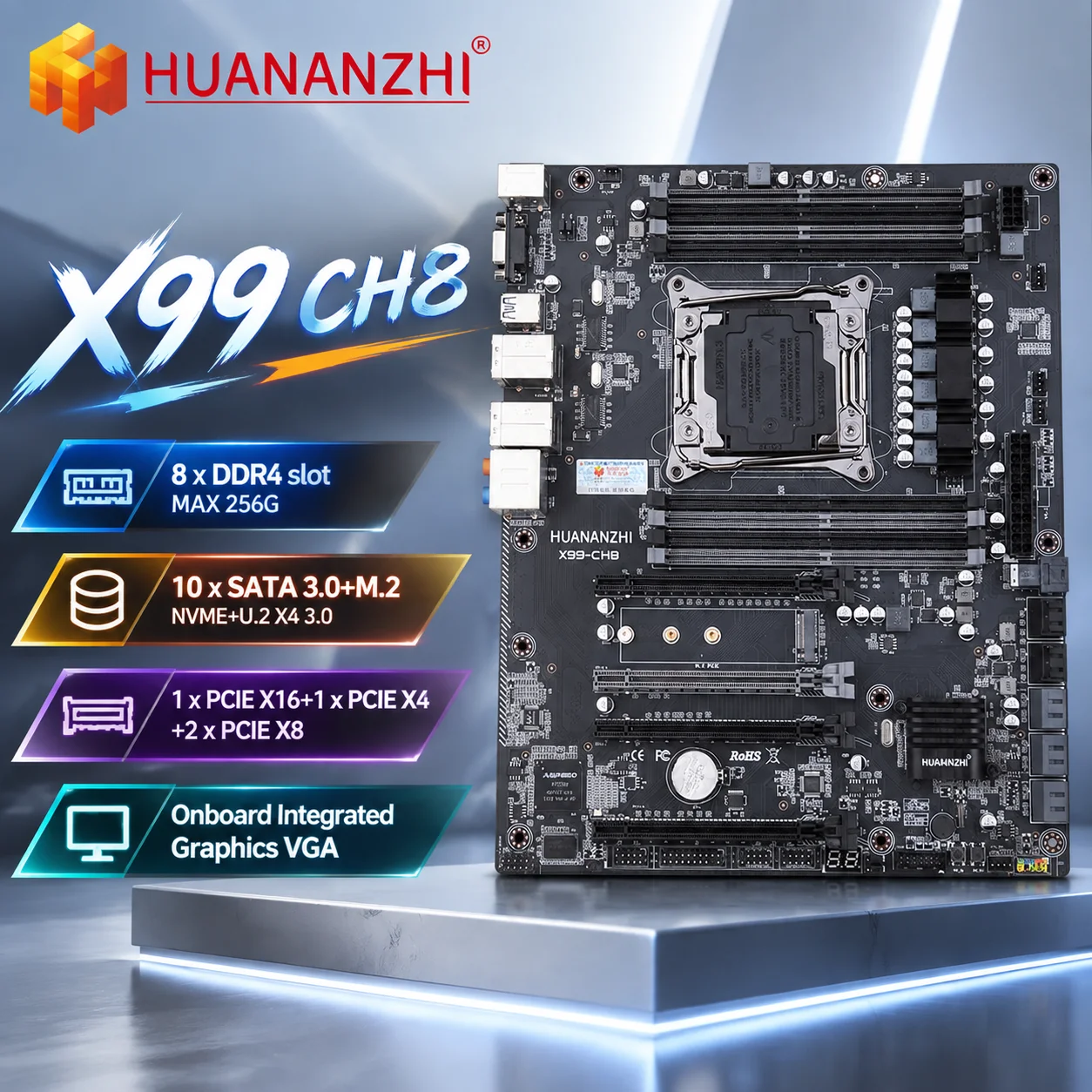 Dual Lga2011-3 Server Motherboard Combo - Carte mère HUANANZHI LGA2011-3 X99 X99