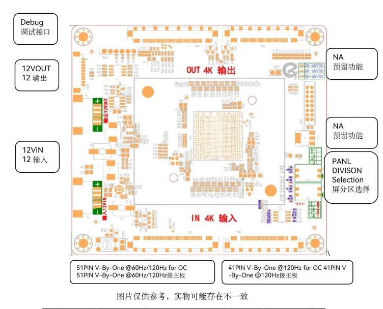 QK-6M60A QK-6M70Aadapter 보드, PL.MS6M60.3 와이어링 대신 120HZ 주파수 더블링 보드, 4K-4K 무기록 드라이브