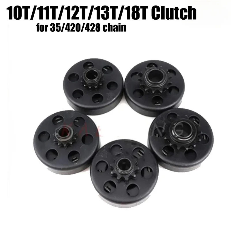 10/11/12/13/18 Tooth 420/428/35 Chain 16/19/20mm Centrifugal Automatic Clutch For GO Fun Minibike Kart Drive Sprocket
