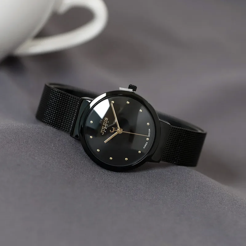 

All-Black Women'S Watch, Minimalist Ultra-Thin Dial, Unique Watch, High-End Luxury Women'S Wristwatch, Women'S Gift.