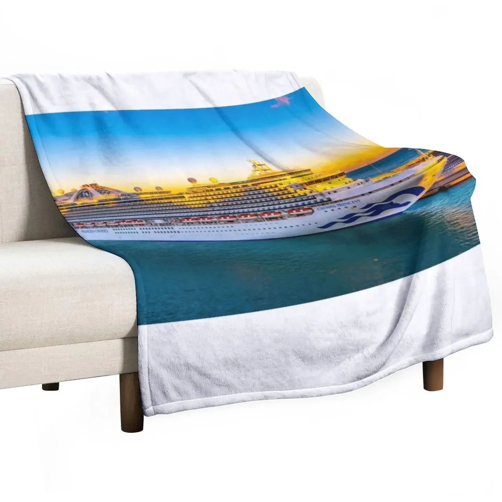 

Crown Princess Cruise Ship of Princess Cruises Cruise Line Throw Blanket Vintage Sofa Throw Nap Blankets