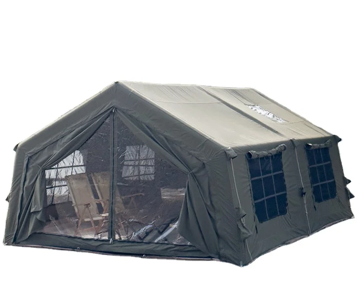 #￥Newest 17.2 Large Two Rooms Removable Door Double Layer Four-Season Inflatable Tent Outdoor Family Camping Bottom Waterproof