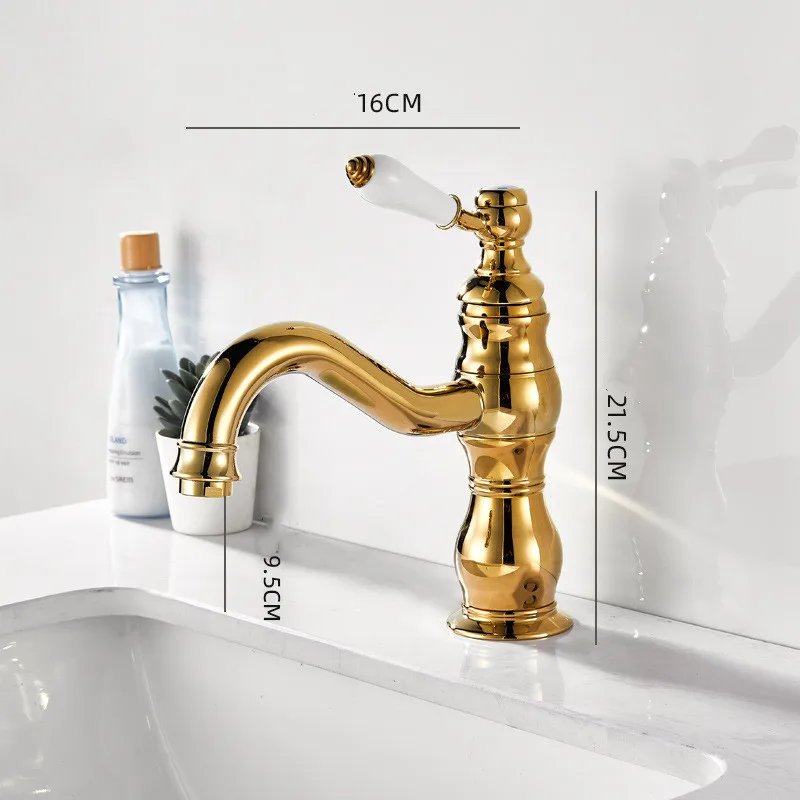 Brass Basin Faucets Europe Style Bathroom Sink Tap Washbasin Faucet Rotation Single Lever Hot Cold Water Basin Mixer Tap