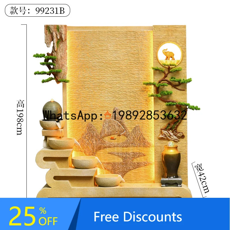 

CC parts and accessories*Large water curtain wall Chinese water fountain screen circulating fish tank floor ornament