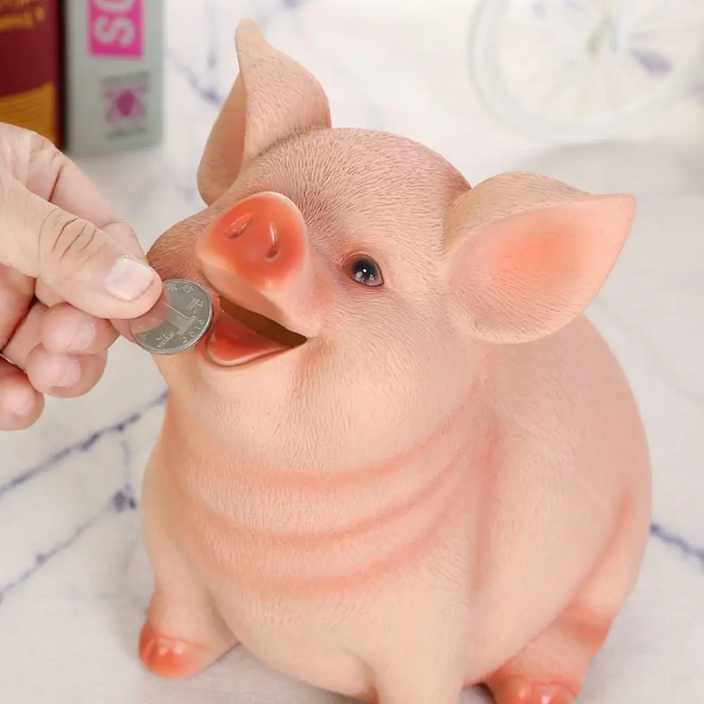 Cute Creative Ornament Birthday Gift Home Decoration Pig Shaped Piggy Bank Coins Storage Box Money Box Pig Statues