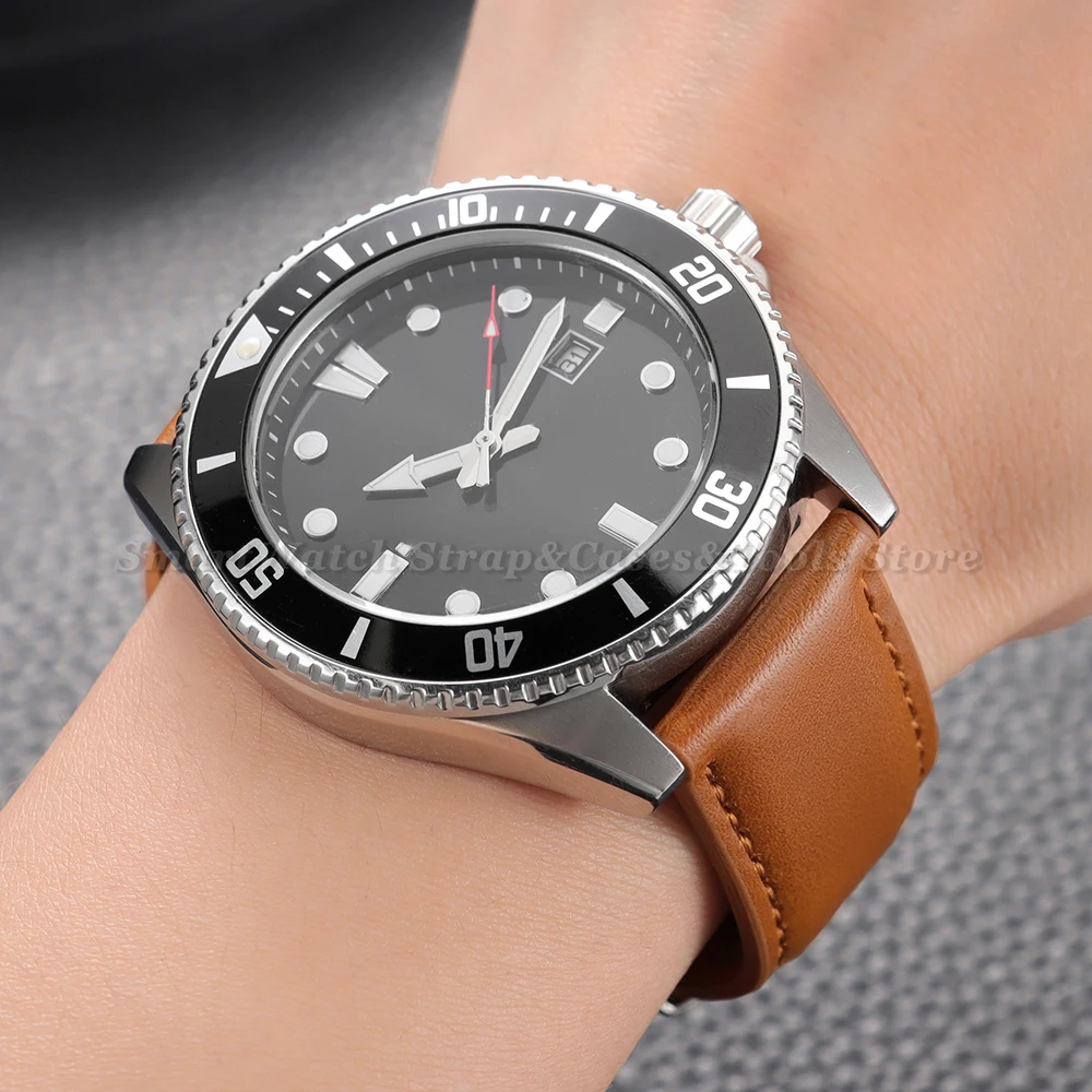 Immagine 5: Cinturino per Orologio in Pelle di Vitello a Sgancio Rapido Nero Marrone Verde Morbido con Fibbia a Farfalla per DW e Omega