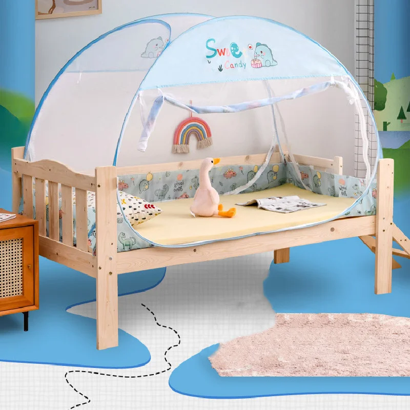 Yurt Children Mosquito Net Double Doors Shading Anti-fall Crib Mosquito Net Double Zipper Foldable Mosquito Net Outdoor Tent view 6