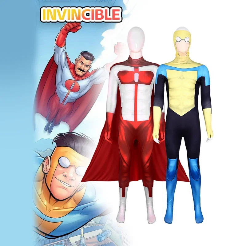 زي RT01 Lnvincible Young Hero التنكري مع بذلة مطبوعة على شكل علامة، عباءة، أداء مسرحي لعب الأدوار في جميع أنحاء البطل Gf1