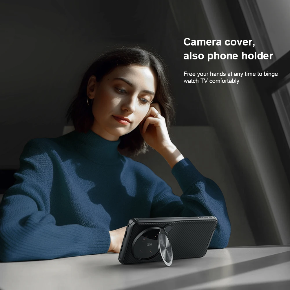 NILLKIN for Xiaomi Mi 13 Ultra 5G case Lens TPU soft Frame Matte Camera Protection stand Back cover for Mi13Ultra